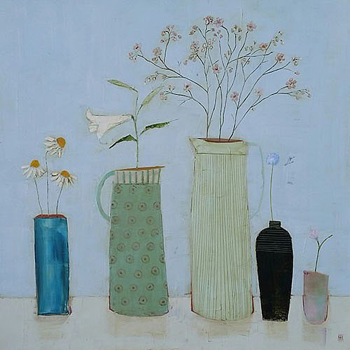 Eithne  Roberts - Lily jug and cherry blossom